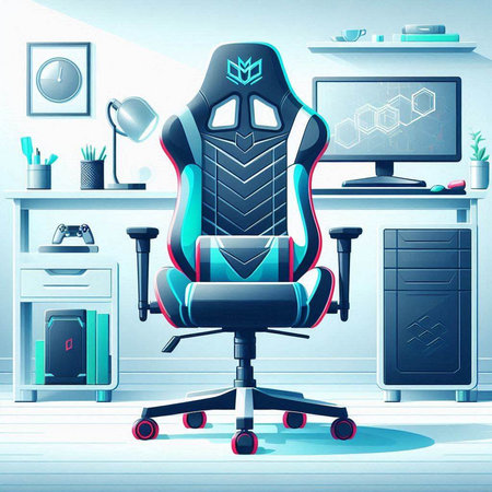 Vector illustration of an armchair in the interior of a modern officeのイラスト素材