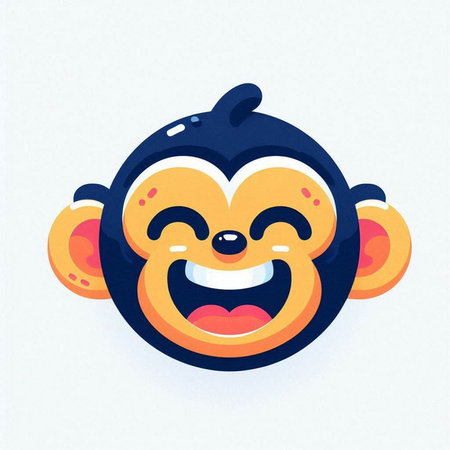 funny monkey face on a white background, vector illustration, epsのイラスト素材