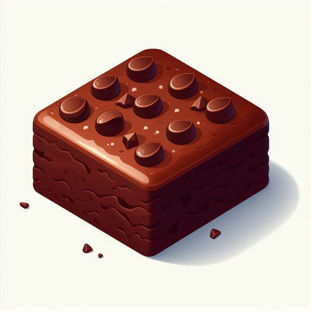 Illustration of a chocolate bar on a white background with shadow.のイラスト素材