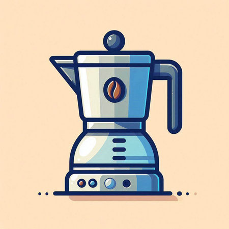 Coffee maker icon. Flat vector illustration of coffee maker.のイラスト素材