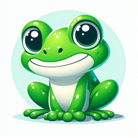 Cute cartoon frog on a white background. Vector illustration for your designのイラスト素材