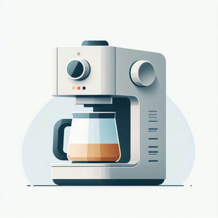 Coffee machine with a cup of coffee. Vector illustration.のイラスト素材