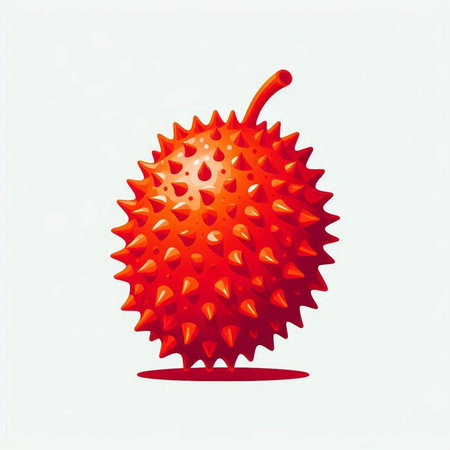 Illustration of Exotic Fruit - Baby Jackfruit, Spiny Bitter Gourdのイラスト素材