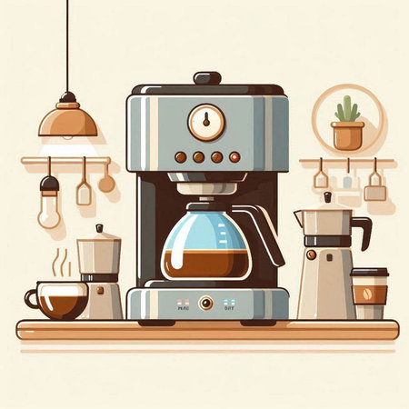 Coffee machine in flat style. Vector illustration for your designのイラスト素材