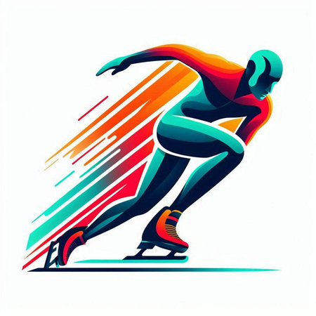 Figure skating sport, woman figure skater, abstract vector illustration.のイラスト素材