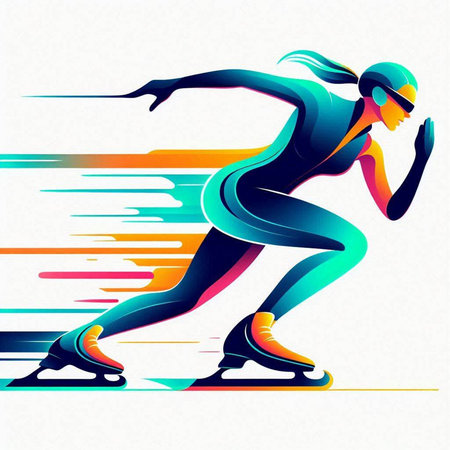 Figure skating sport illustration, vector background with space for your text.のイラスト素材
