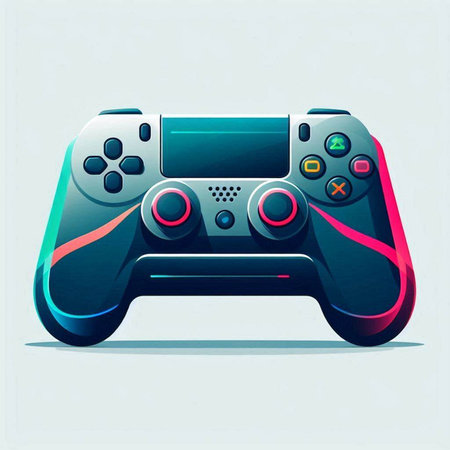 Retro gamepad, retro video game console, vector illustration.のイラスト素材
