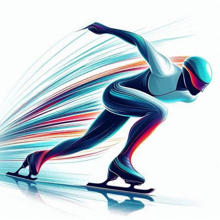 Speed skating sport abstract background. Vector illustration. Clip-art.のイラスト素材
