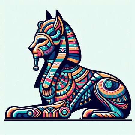 Egyptian horse. Colorful vector illustration for t-shirt and other uses.のイラスト素材