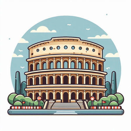 Colosseum in Rome, Italy. Colosseum in Rome, Italyのイラスト素材