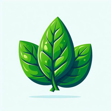 Illustration of green leaves on a white background. Vector illustration.のイラスト素材