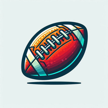 American football ball. Vector illustration. Design element for poster, card, banner.のイラスト素材