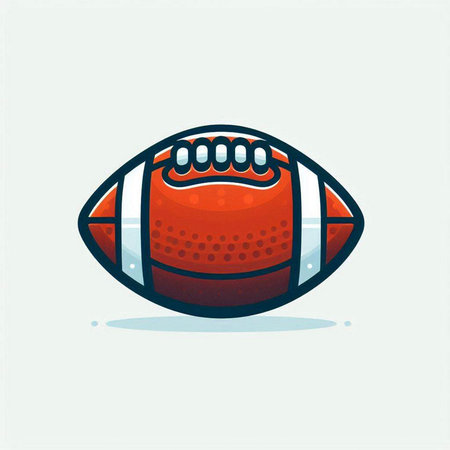 American football ball. Vector illustration in cartoon style isolated on white background.のイラスト素材