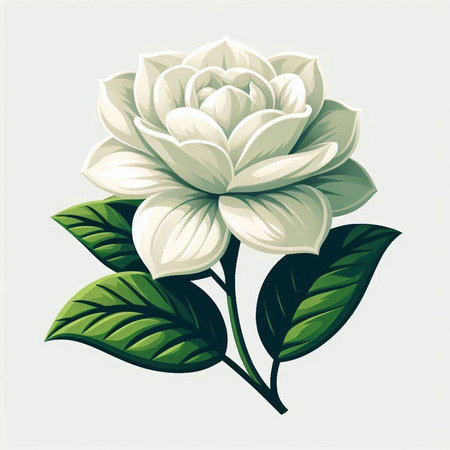 Gardenia flower isolated on white background. Vector illustration for your designのイラスト素材