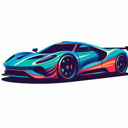sports car on a white background, vector illustration, eps 10のイラスト素材