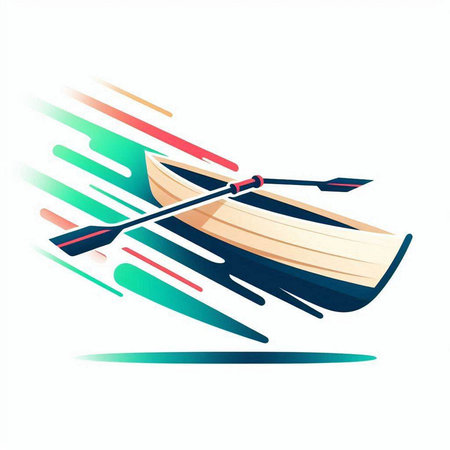 canoe on a white background, vector illustration, eps10のイラスト素材