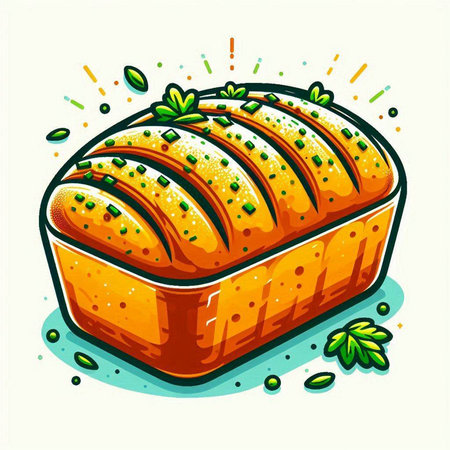 Illustration of a loaf of bread on a white background, vector illustrationのイラスト素材