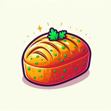 Illustration of a slice of cake with green and red glazeのイラスト素材