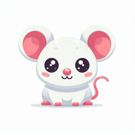 Cute cartoon mouse character. Vector illustration isolated on white background.のイラスト素材