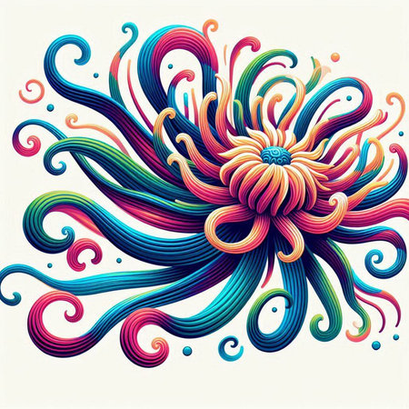 abstract colorful flower on white background, vector illustration, eps10のイラスト素材