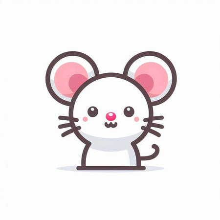 Cute cartoon mouse. Vector illustration of a mouse. Cute mouse.のイラスト素材