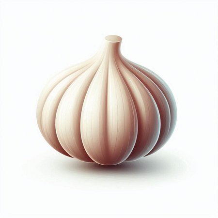 Garlic on a white background. 3d rendering, 3d illustration.のイラスト素材
