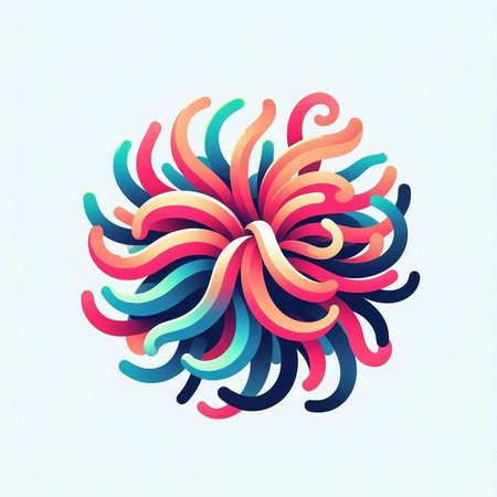 Abstract colorful circle shape on a white background. Vector Illustration.のイラスト素材