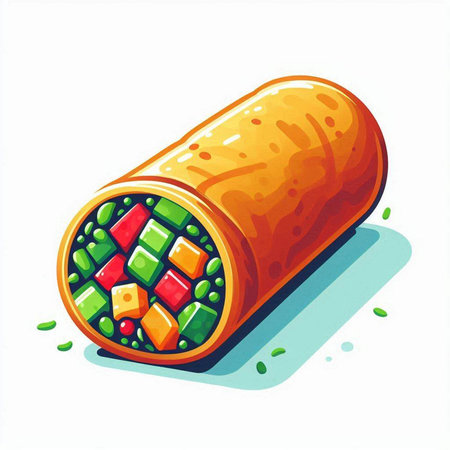 Illustration of a traditional oriental sweets isolated on a white backgroundのイラスト素材