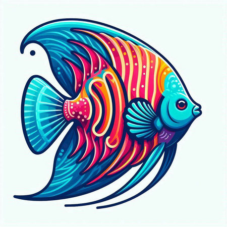 Colorful fish on a white background. Vector illustration for your designのイラスト素材