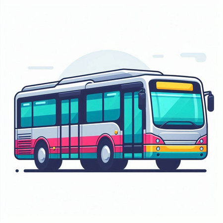 Bus vector illustration. Modern urban transport. Vector illustration of bus.のイラスト素材