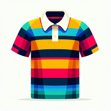 Colorful polo shirt isolated on white background. Vector illustration.のイラスト素材
