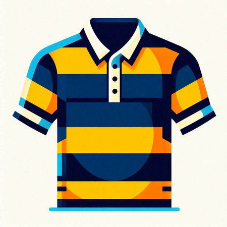 Colored polo shirt on a white background. Vector illustration.のイラスト素材