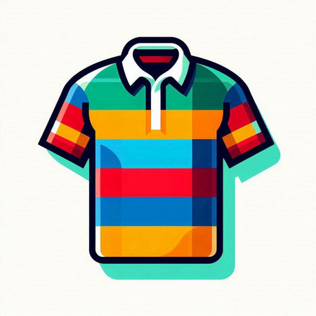 Colorful polo shirt isolated on white background. Vector illustration.のイラスト素材