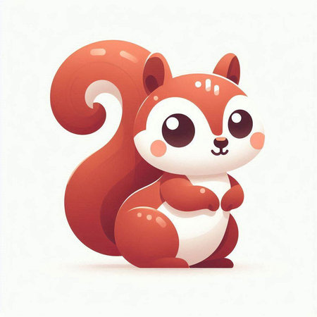 Cute cartoon squirrel isolated on a white background. Vector illustration.のイラスト素材