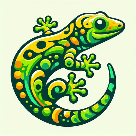 Lizard. Gecko. Vector illustration. Hand drawn style.のイラスト素材