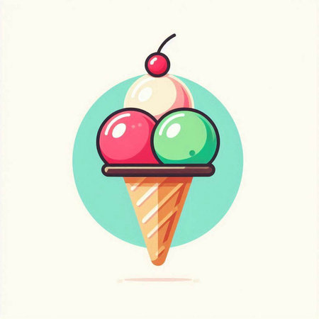 Ice cream vector illustration. Ice cream icon. Ice cream icon.のイラスト素材
