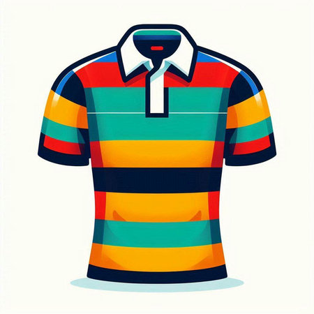 Colorful polo shirt isolated on white background. Vector illustration.のイラスト素材