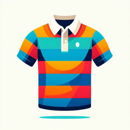 Colorful polo shirt on mannequin. Vector illustration.のイラスト素材