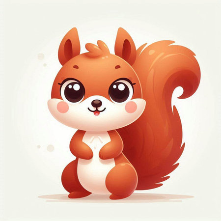 Cute cartoon squirrel. Vector illustration of a cute little animal.のイラスト素材
