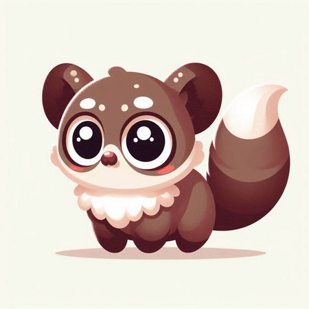 Cute cartoon skunk. Vector illustration of a little skunk.のイラスト素材