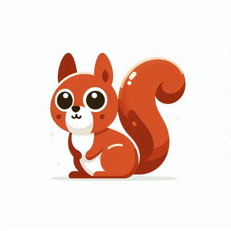 Cute cartoon squirrel. Vector illustration isolated on a white background.のイラスト素材