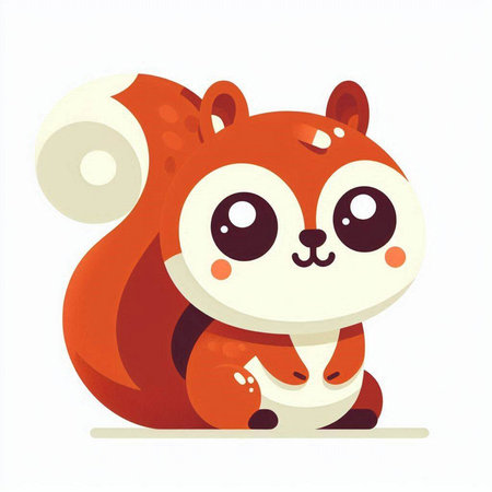 Cute cartoon squirrel isolated on a white background. Vector illustration.のイラスト素材