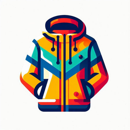 Vector illustration of a hooded jacket. Colorful vector illustration.のイラスト素材
