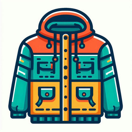 Winter jacket icon. Cartoon illustration of winter jacket vector icon for web designのイラスト素材