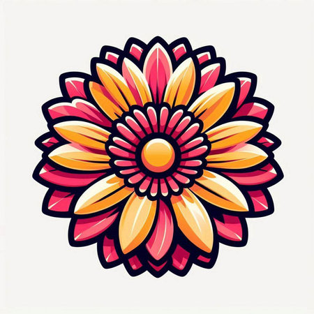 Beautiful flower design element. Vector illustration in doodle style.のイラスト素材