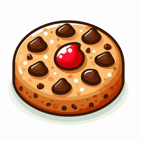 Chocolate chip cookie icon. Cartoon illustration of chocolate chip cookie vector icon for web designのイラスト素材