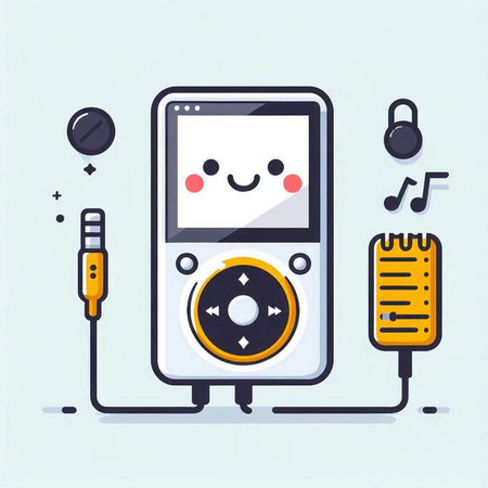 music player with mp3 player, vector illustration, eps10のイラスト素材