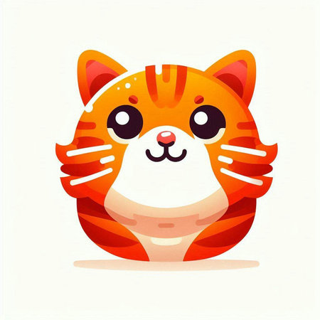 Cute cartoon cat on white background. Vector illustration for your designのイラスト素材