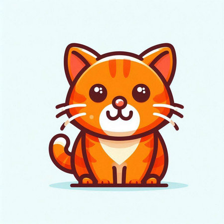 Cute cartoon cat. Vector illustration of a cute cartoon cat.のイラスト素材