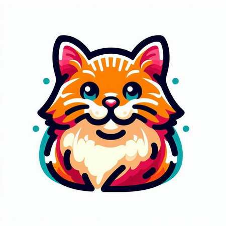 Cute cartoon cat isolated on a white background. Vector illustration.のイラスト素材